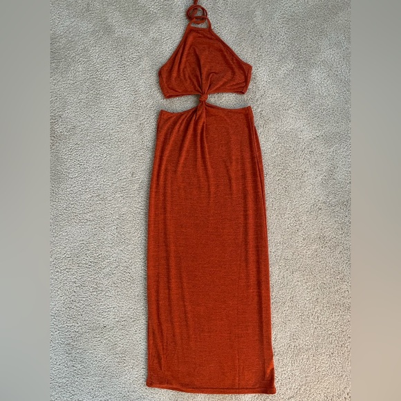 Burnt Orange Cutout Maxi Dress - Picture 1 of 4